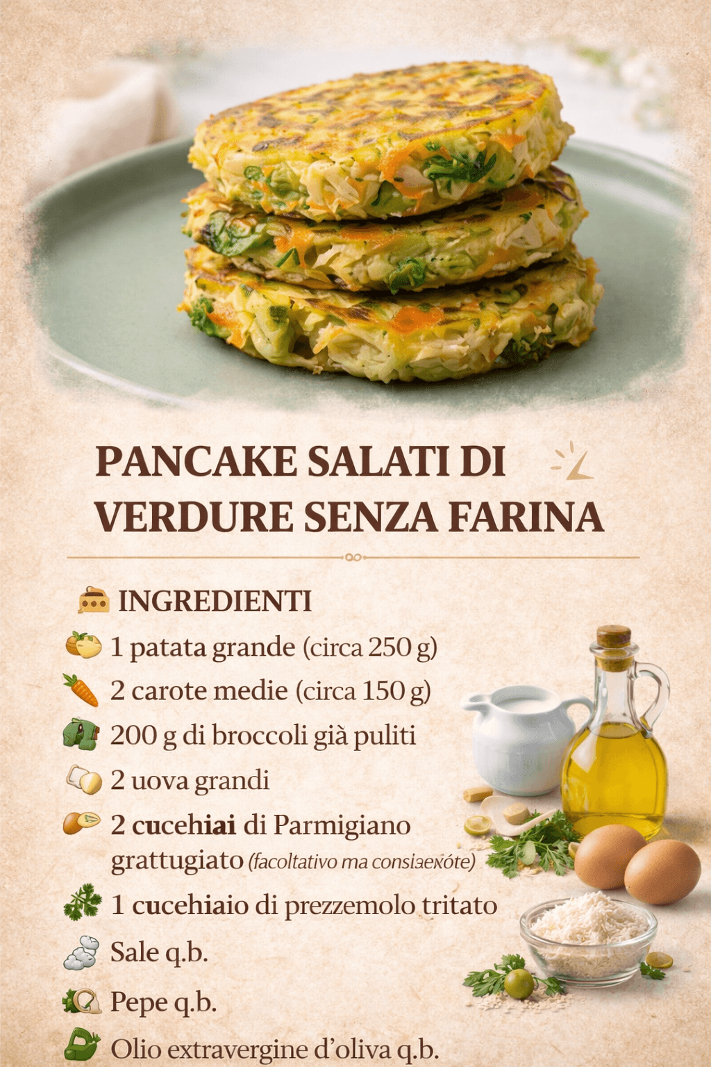 Pancake salati di verdure senza farina: compatti, leggeri e davvero perfetti