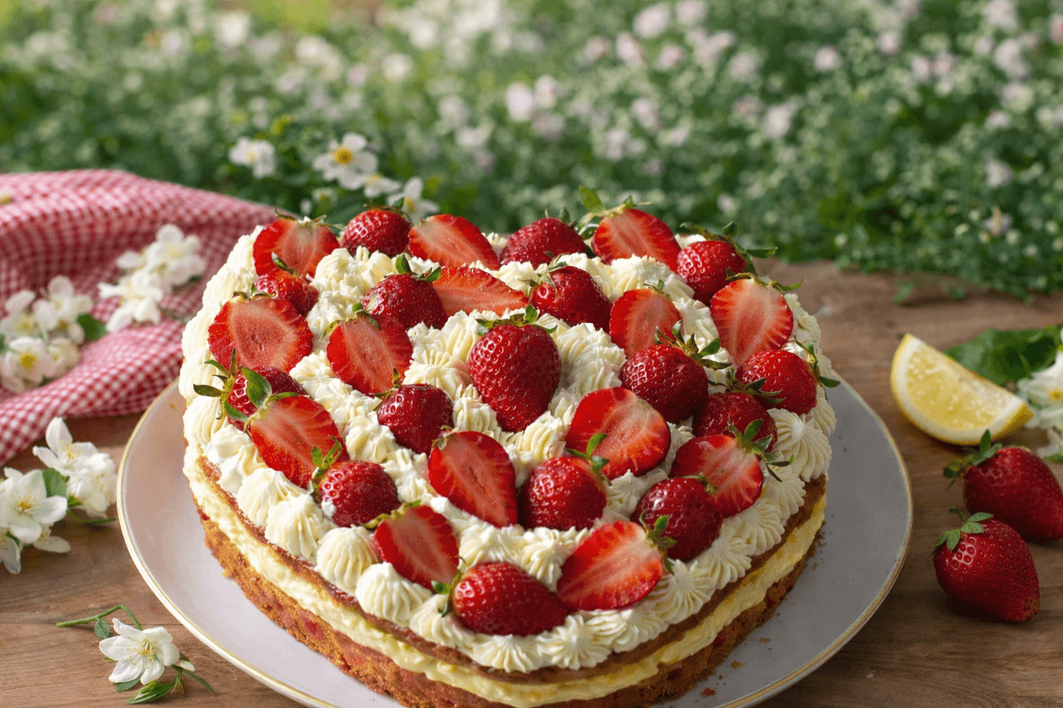 Torta a cuore per la Festa della Mamma: pan di Spagna soffice, crema vellutata e fragole fresche