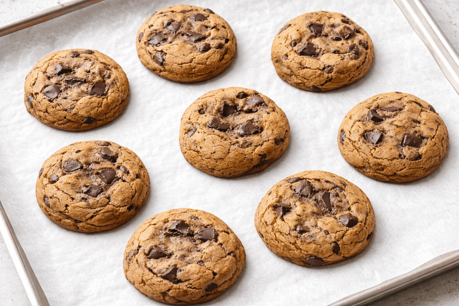 Cookies al cioccolato super morbidi: alti, golosi e pieni di gocce fondenti