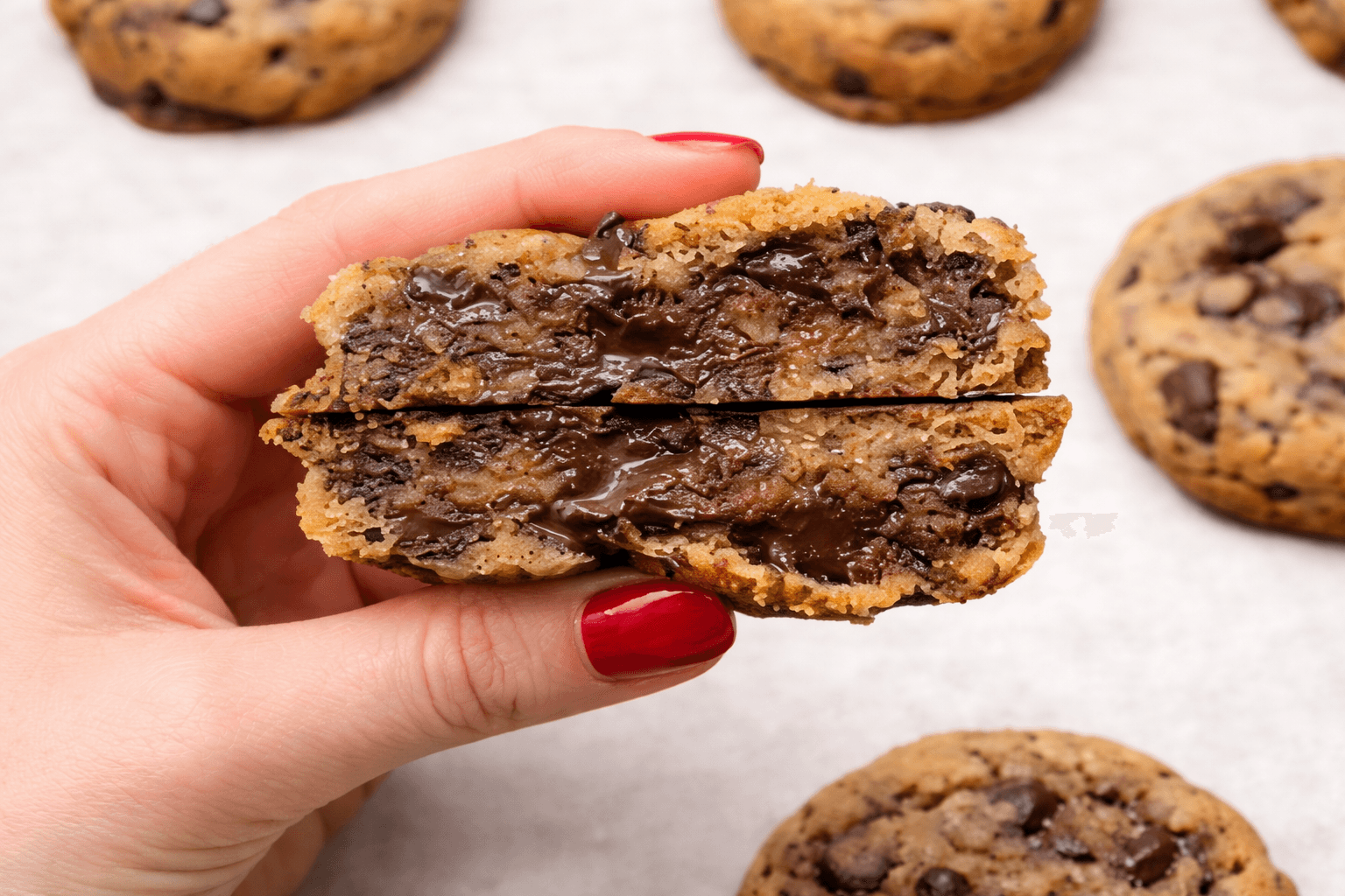 Cookies al cioccolato super morbidi: alti, golosi e pieni di gocce fondenti