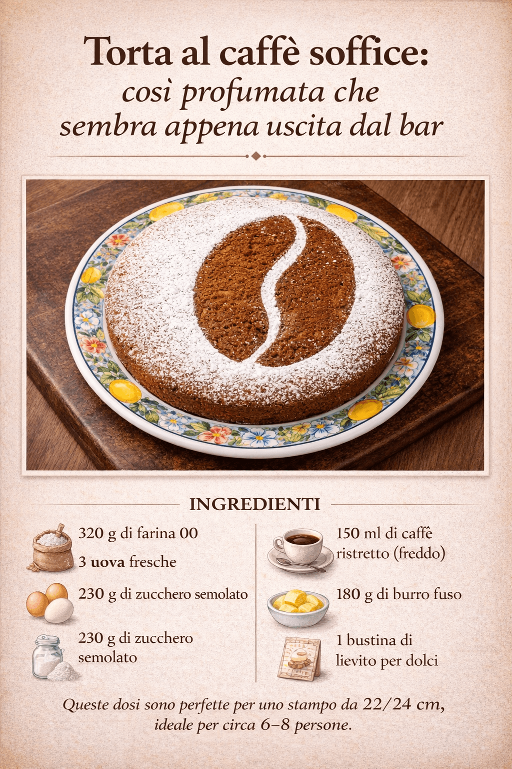 Torta al caffè soffice: così profumata che sembra appena uscita dal bar