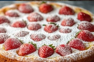 Torta senza uova ma con tante fragole