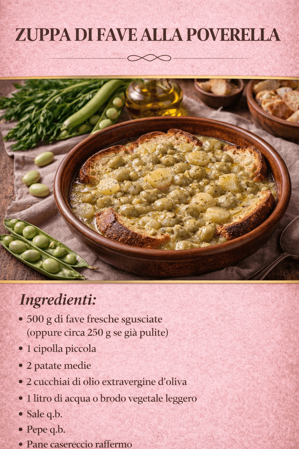 Zuppa di fave alla poverella: ricetta contadina