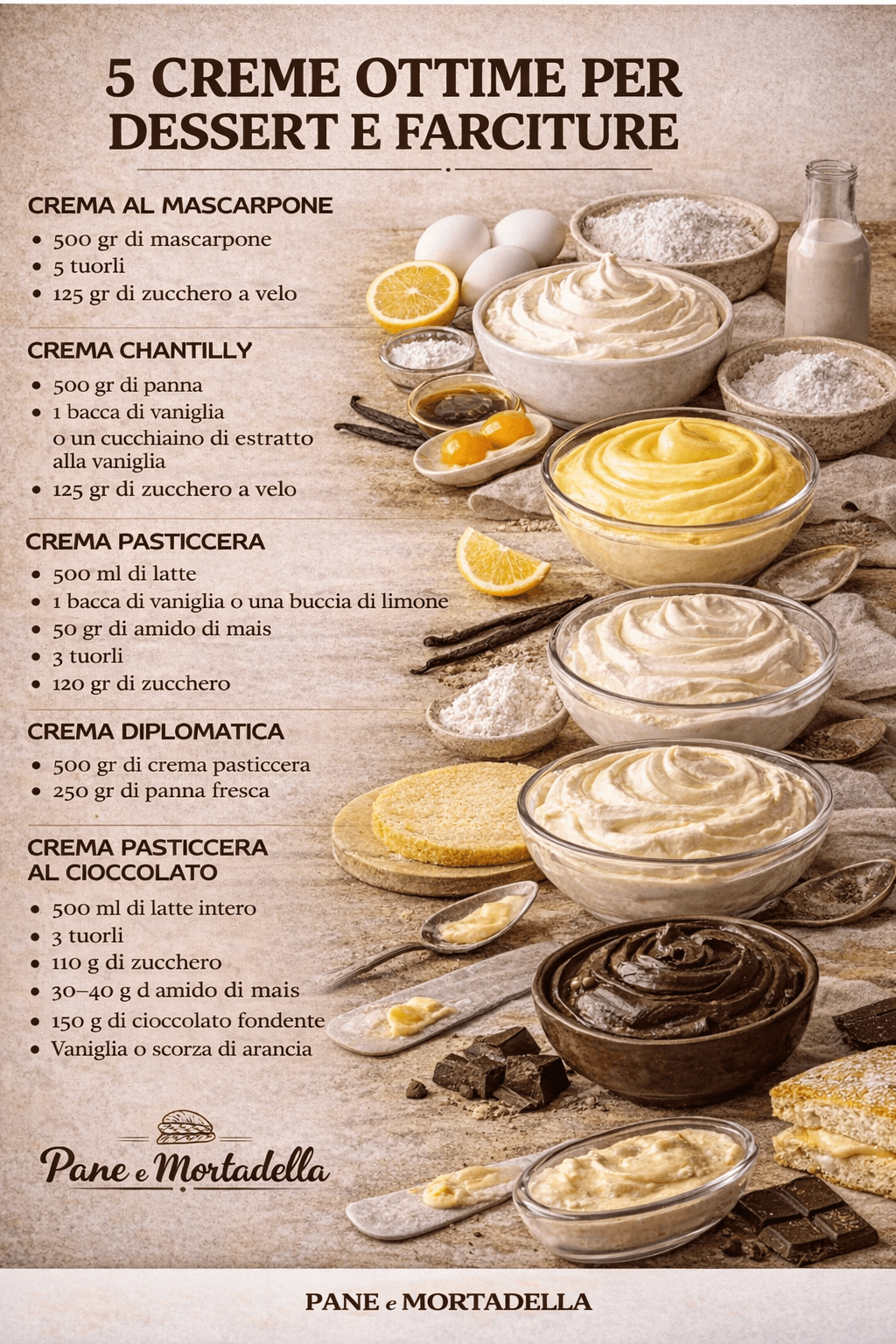 5 Creme perfette per dessert e farciture: le ricette base che devi conoscere!
