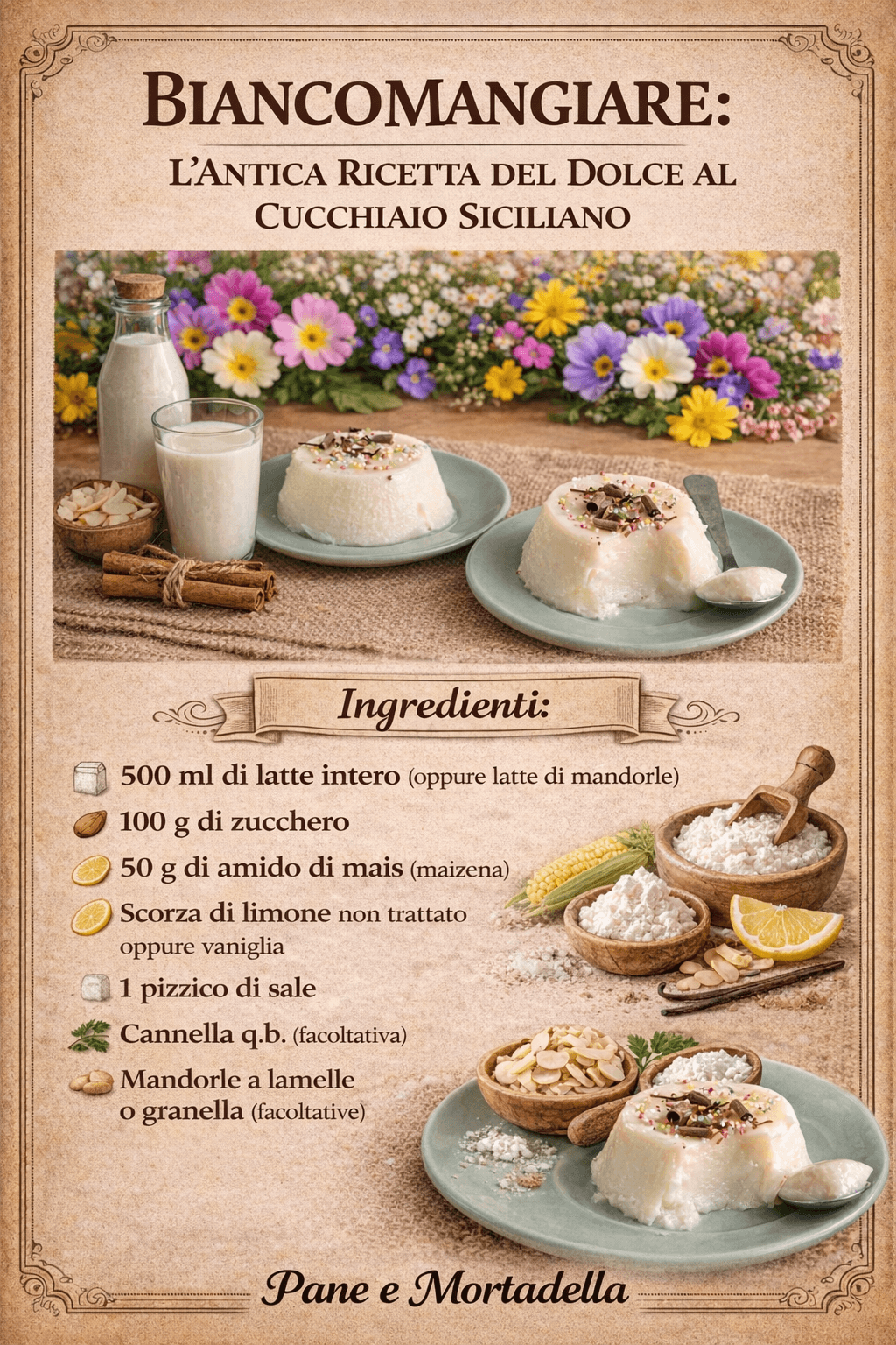 Biancomangiare: l'antica ricetta del dolce al cucchiaio siciliano