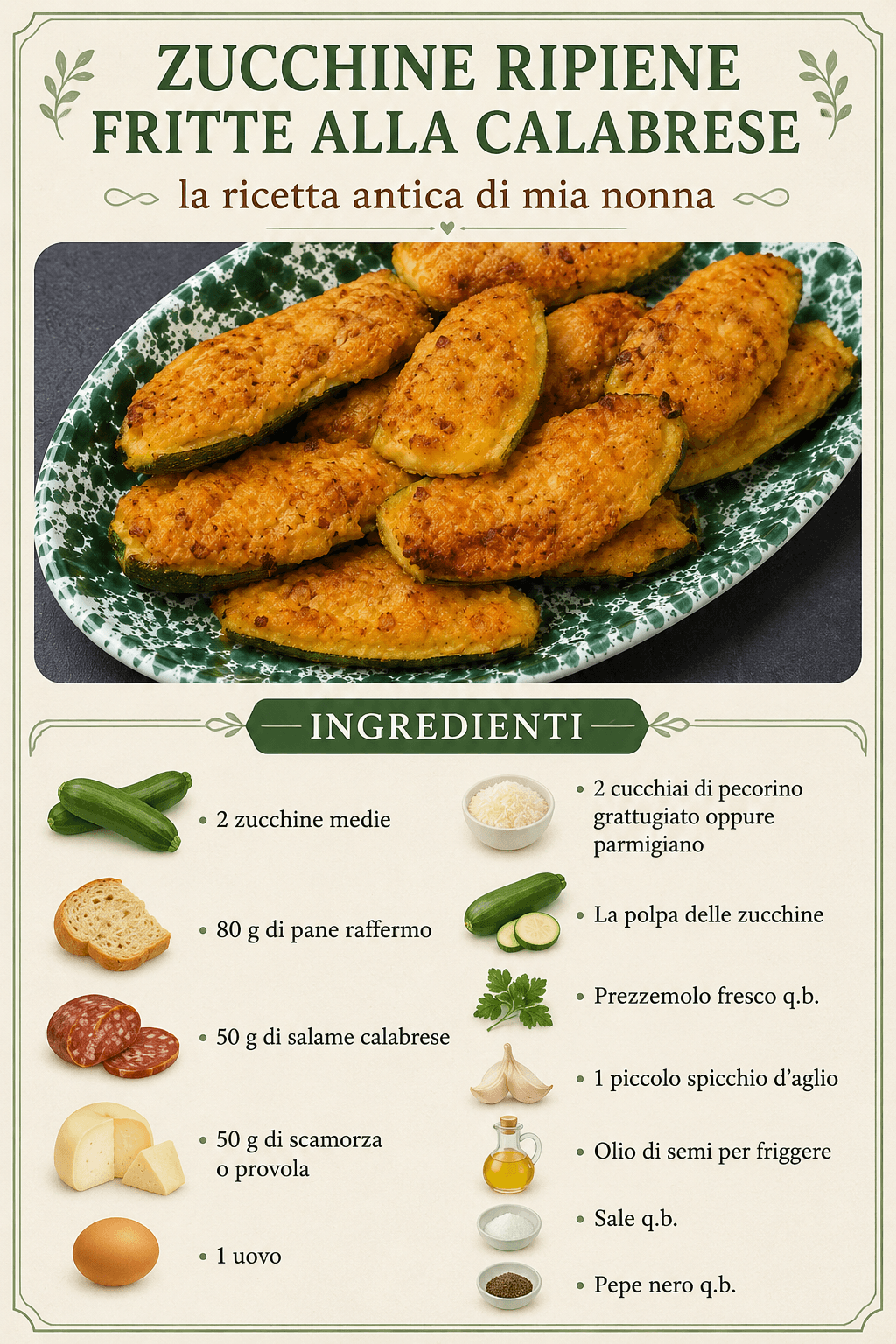 Zucchine ripiene fritte alla calabrese: la ricetta antica di mia nonna