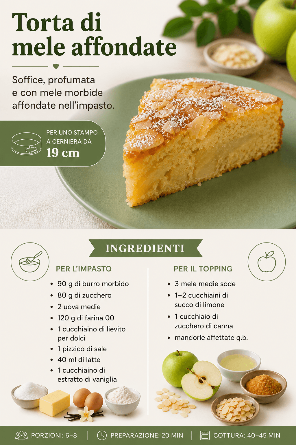 Torta di mele affondate: soffice e profumata