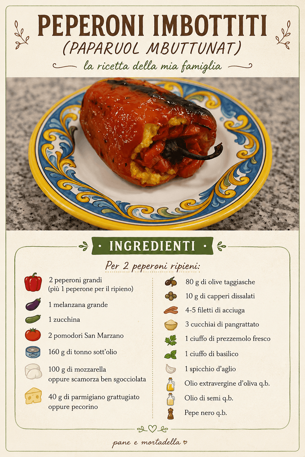 Peperoni imbottiti (puparuol mbuttunat): la ricetta della mia famiglia