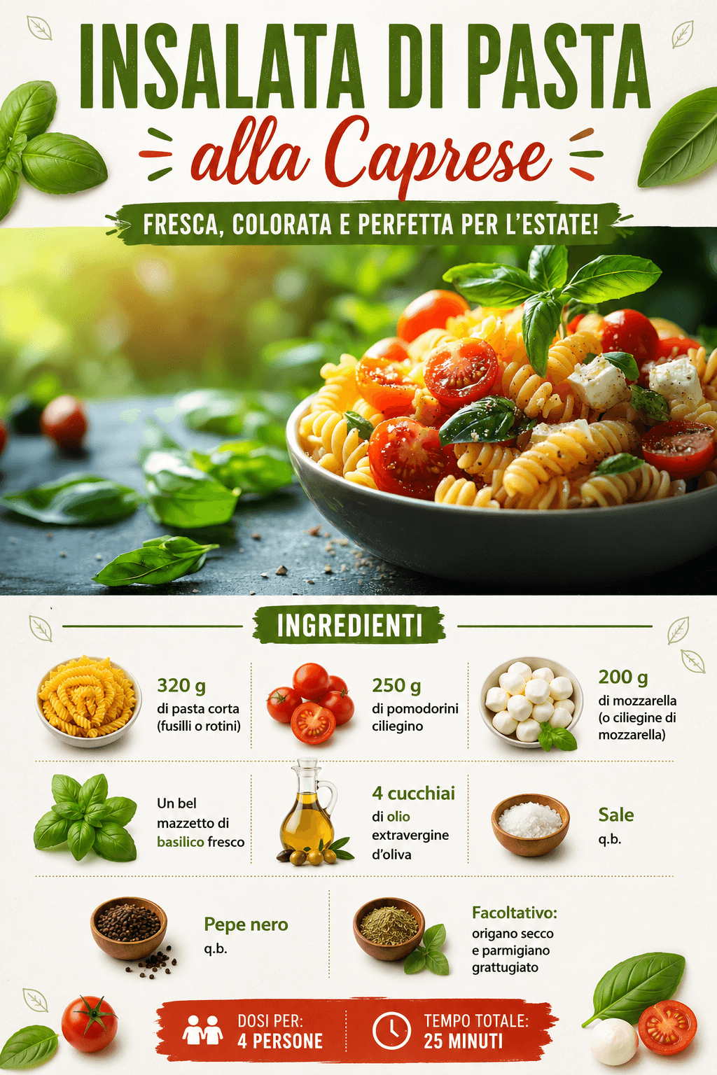 Insalata di pasta alla caprese: perfetta per l'estate!