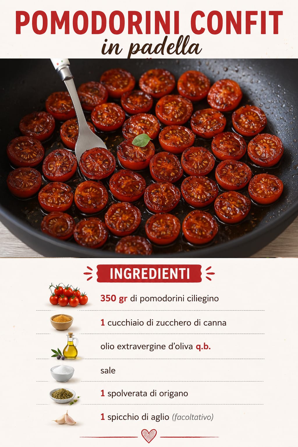 Pomodorini confit in padella: sono deliziosi e non uso il forno