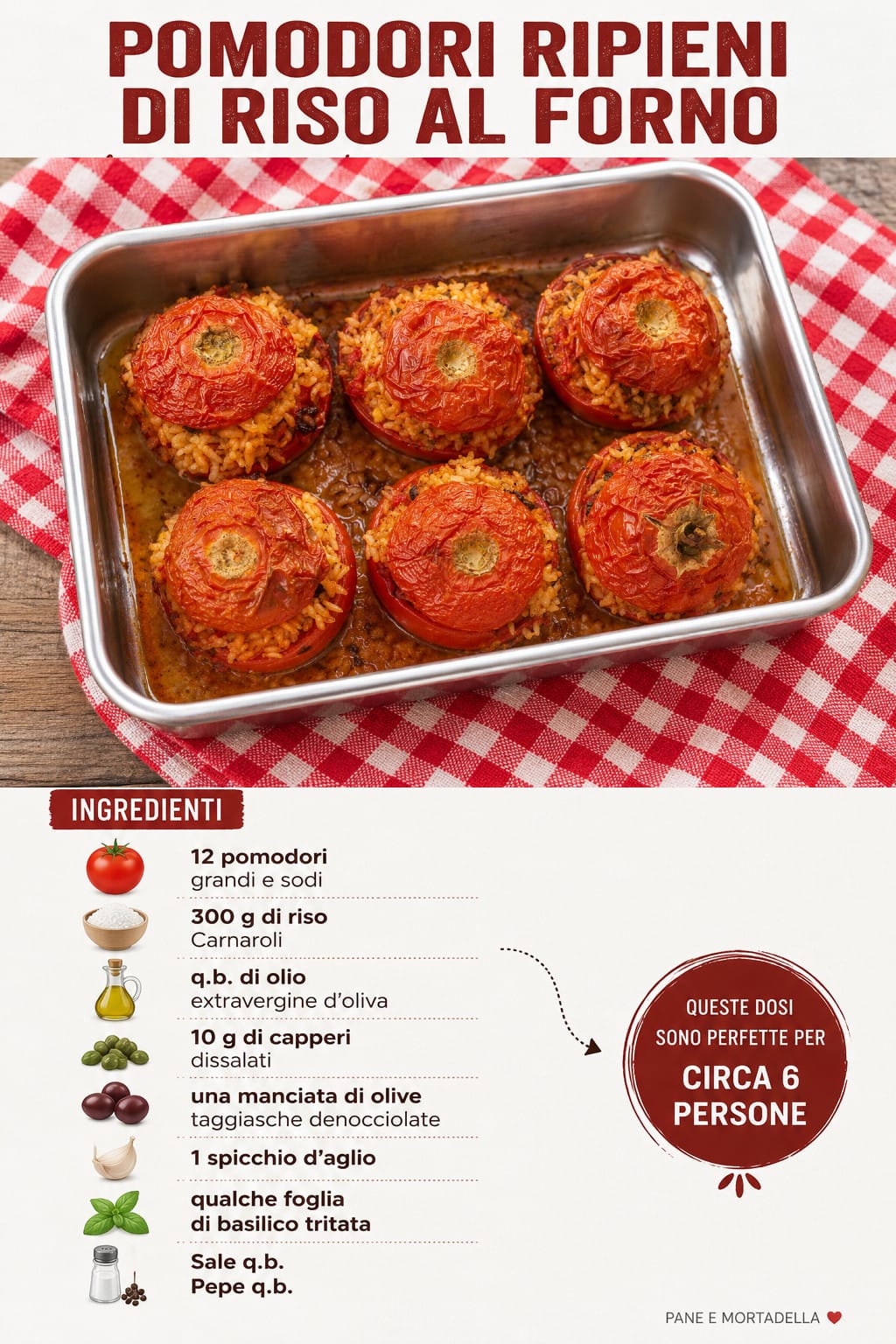 Pomodori ripieni di riso al forno: il piatto estivo che preparo sempre in anticipo