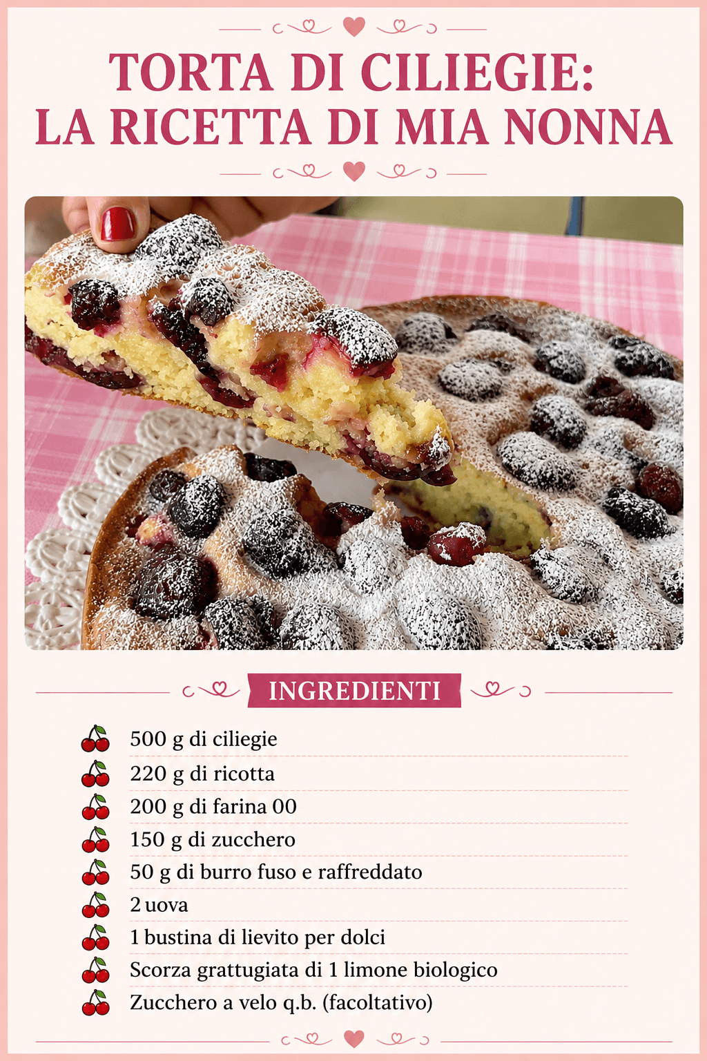 Torta di ciliegie: la ricetta di mia nonna
