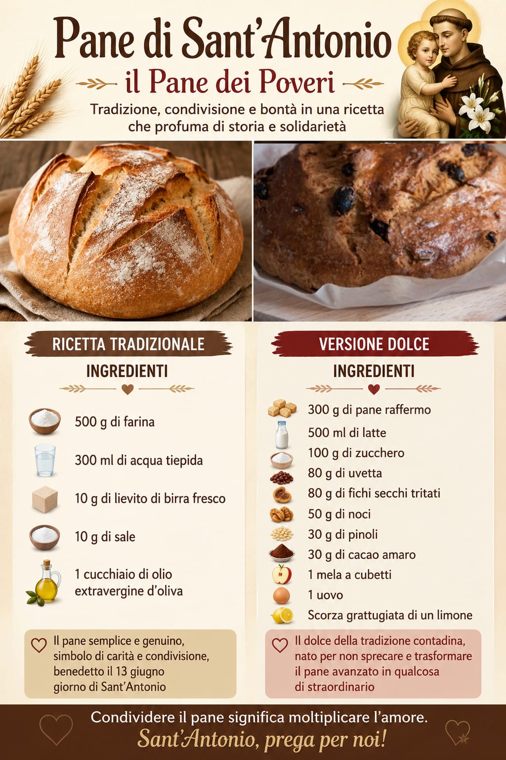 Pane di Sant'Antonio: la storia del Pane dei Poveri e le ricette tradizionali da preparare in casa