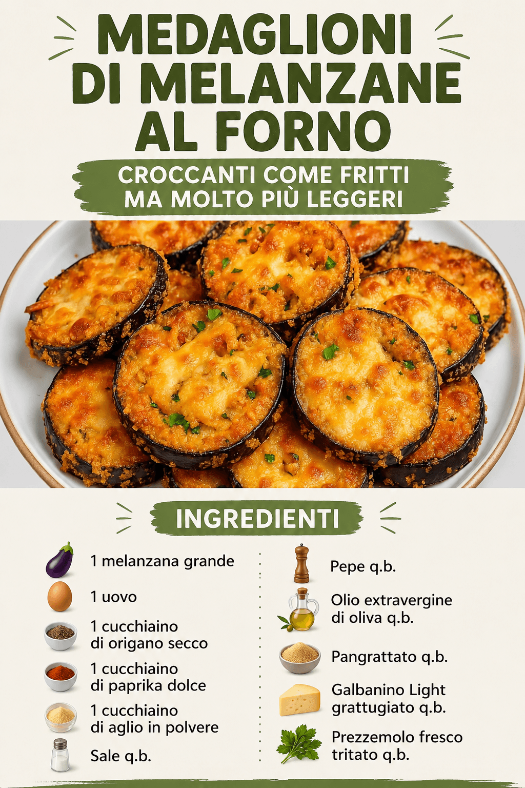 Medaglioni di melanzane al forno: croccanti come fritti ma molto più leggeri