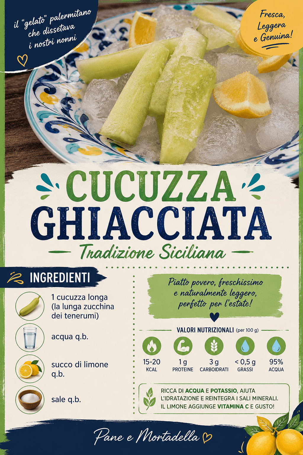 Cucuzza ghiacciata: una tradizione antica e sana, il “gelato” palermitano che dissetava i nostri nonni
