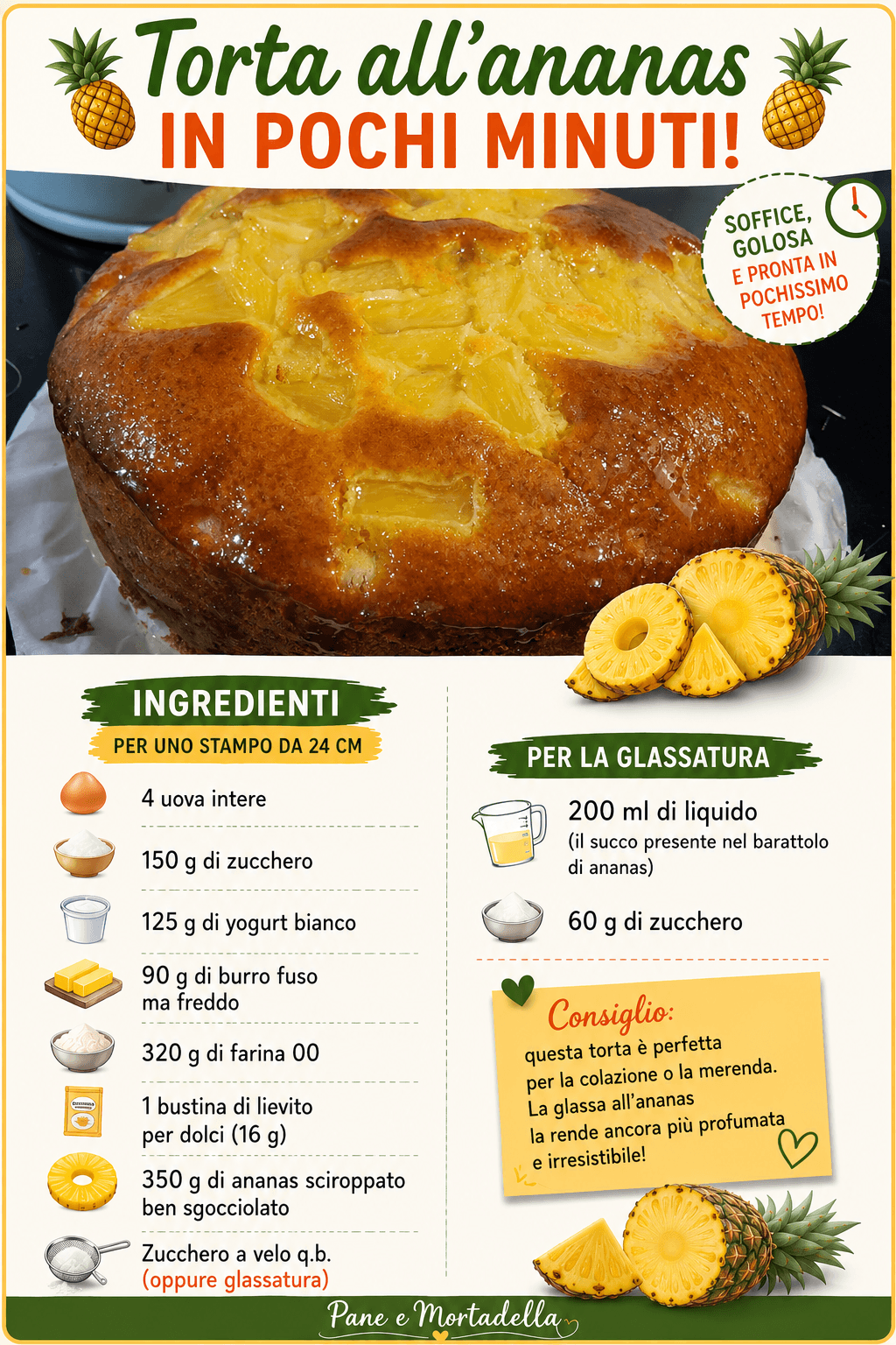 Torta all'ananas in pochi minuti!