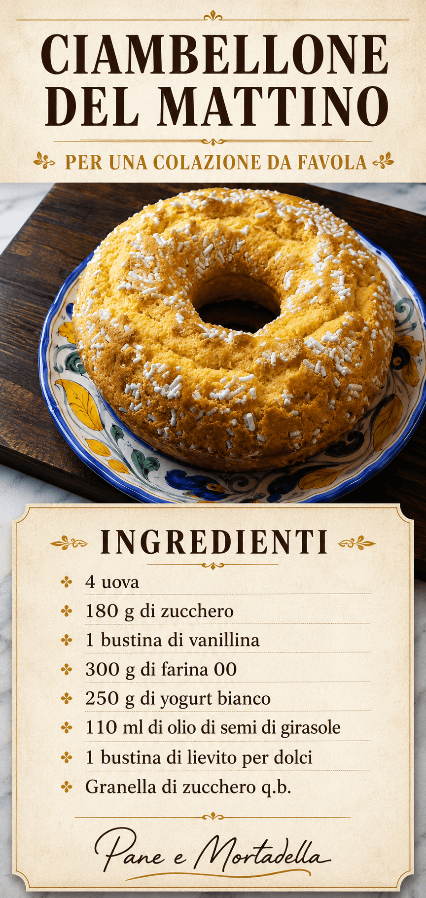 Ciambellone del Mattino per una Colazione da Favola