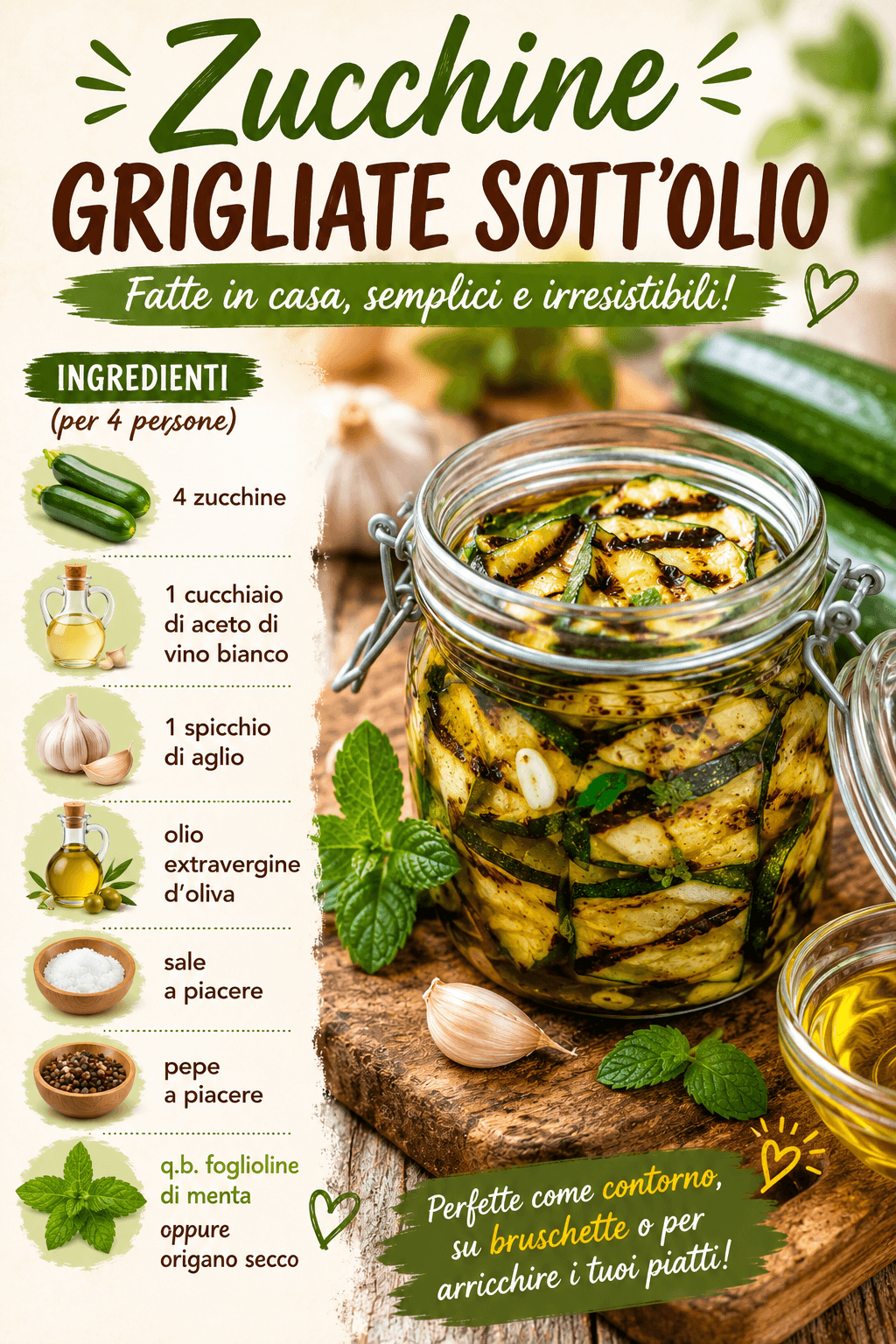 Zucchine grigliate sott’olio: io le faccio così!