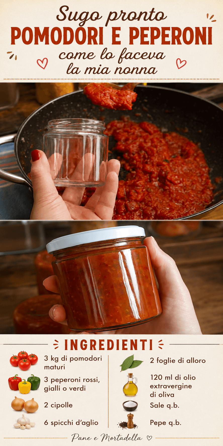 Sugo pronto pomodori e peperoni, come lo faceva la mia nonna