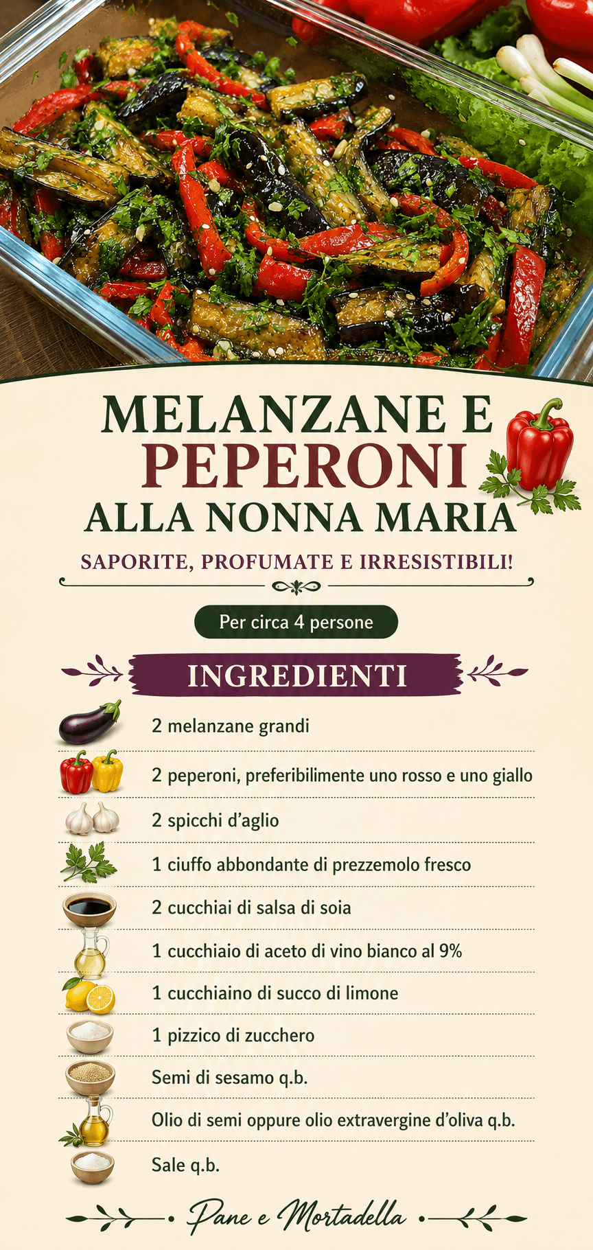 Melanzane e peperoni alla Nonna Maria: saporite, profumate e irresistibili