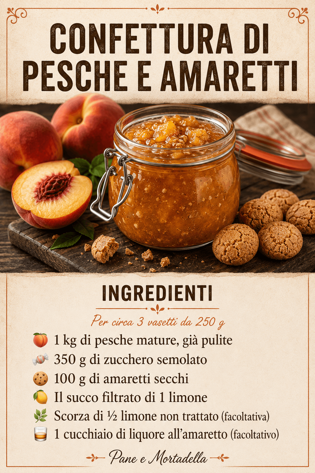 Confettura di pesche e amaretti: irresistibile!