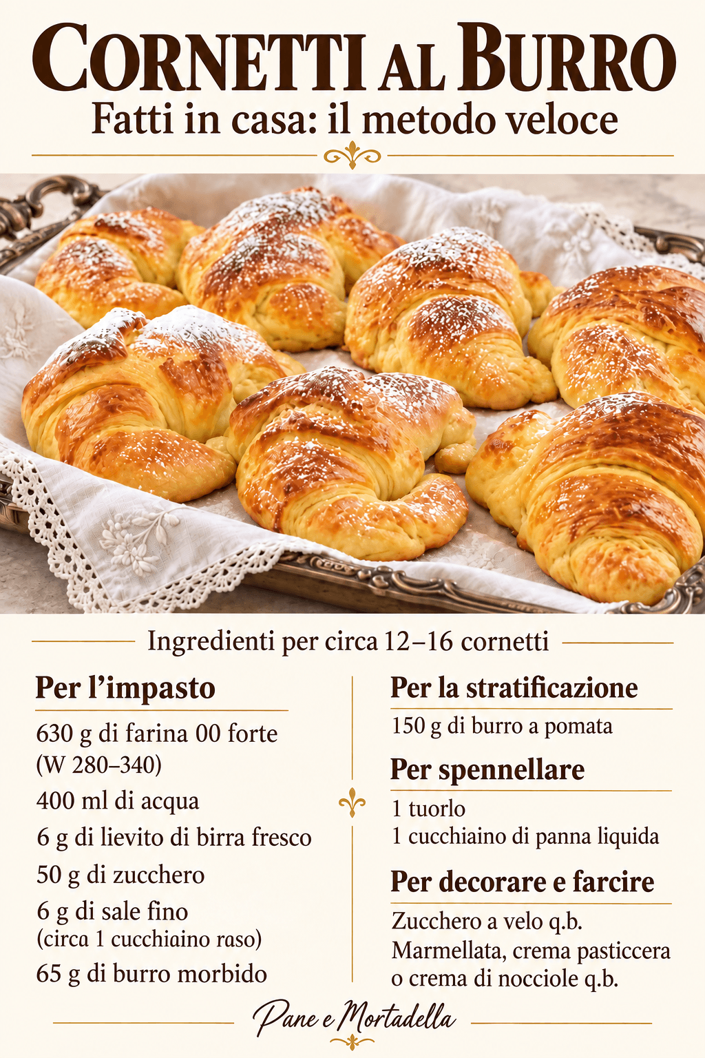Cornetti al burro fatti in casa: il metodo veloce